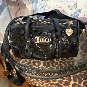 Juicy Couture Black and Gold Sequin Crossbody Bag.